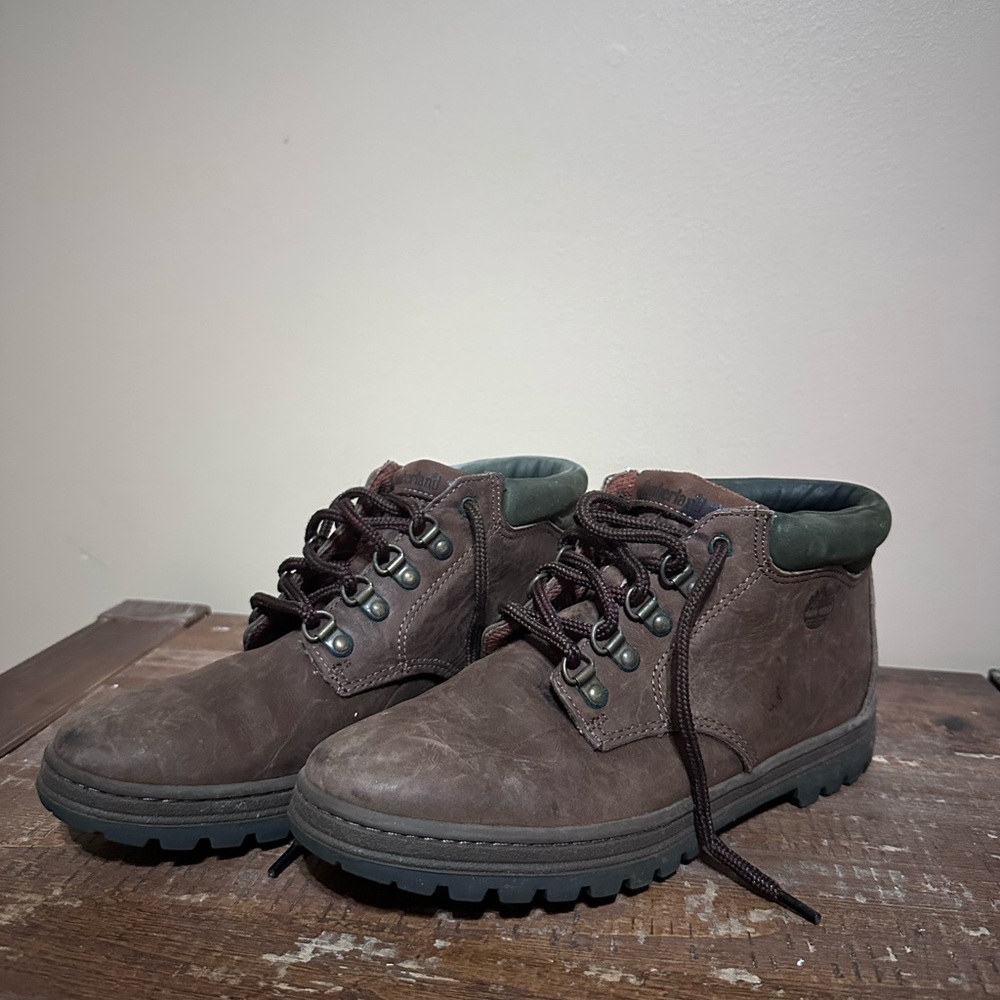 Timberland Dark Brown Leather Hiking Boots Women’s Size 10